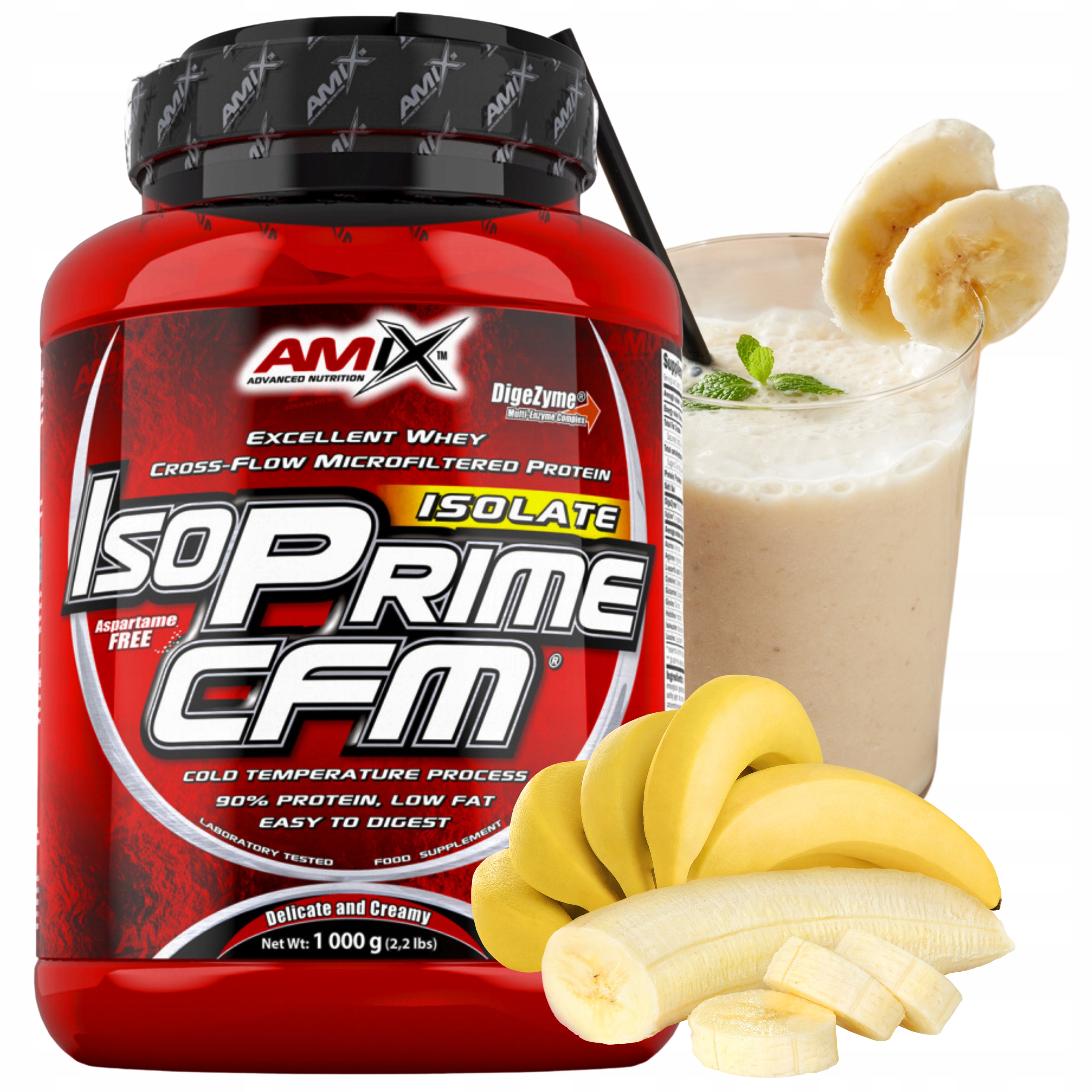 Syrovátkový Protein Amix Iso Prime Cfm Wpi 90 1 kg Banán Izolát bez laktózy