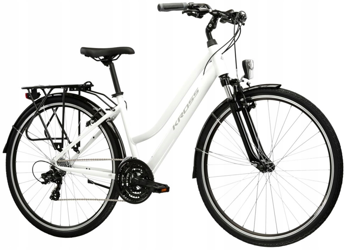 Rower Kross Trans 1.0 Koło 28" Rama S Biały/szary Połysk 2026 komplet