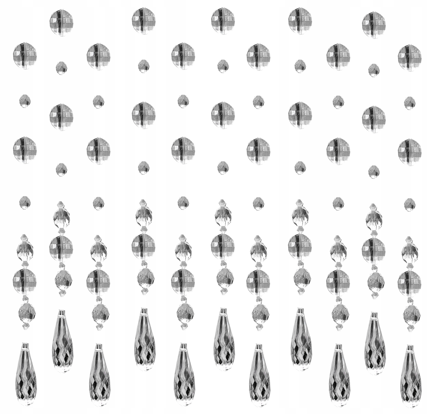 Přívěsky křišťály Korálky těstoviny 180 cm v 5 m