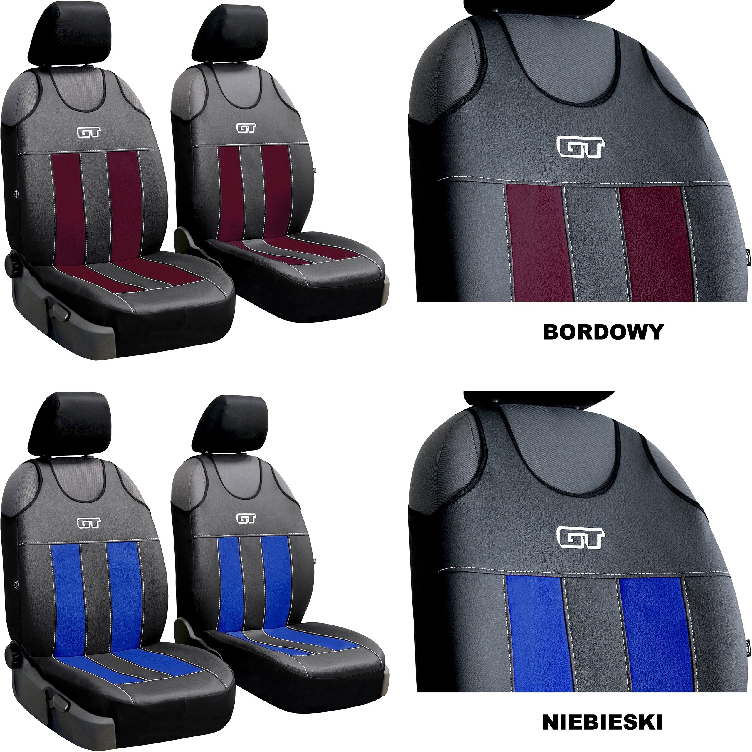 SKÓRZANE KOSZULKI POKROWCE SAMOCHODOWE NA FOTELE Materiał skóra sztuczna