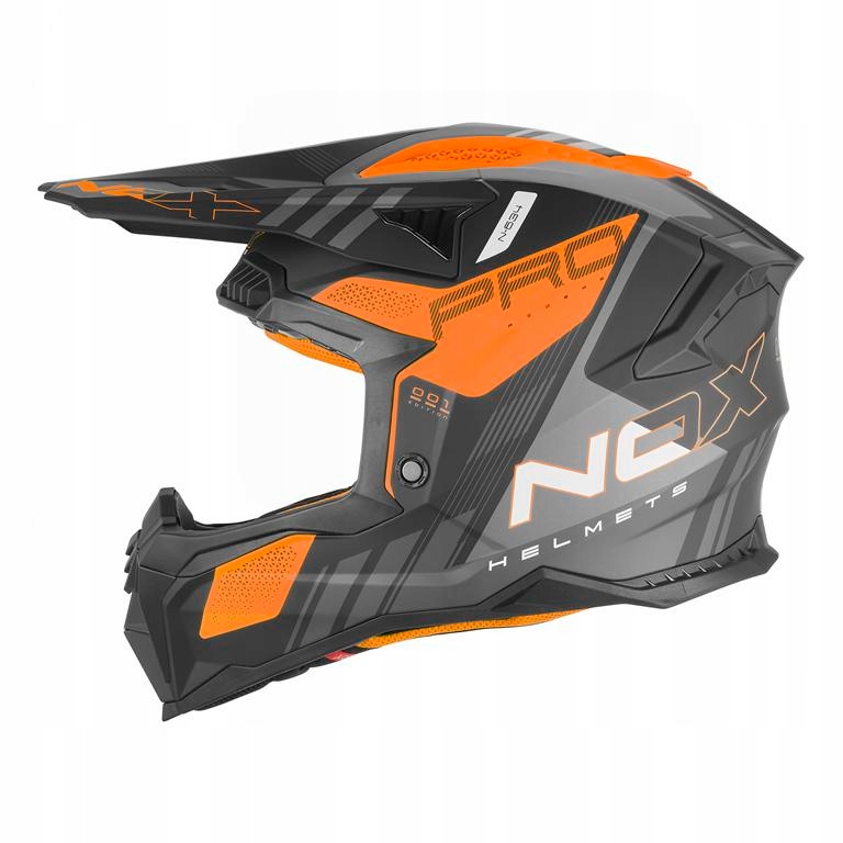 Helma Nox N634 Off Road Cross M Storm čierna matná/oranžová Fluo