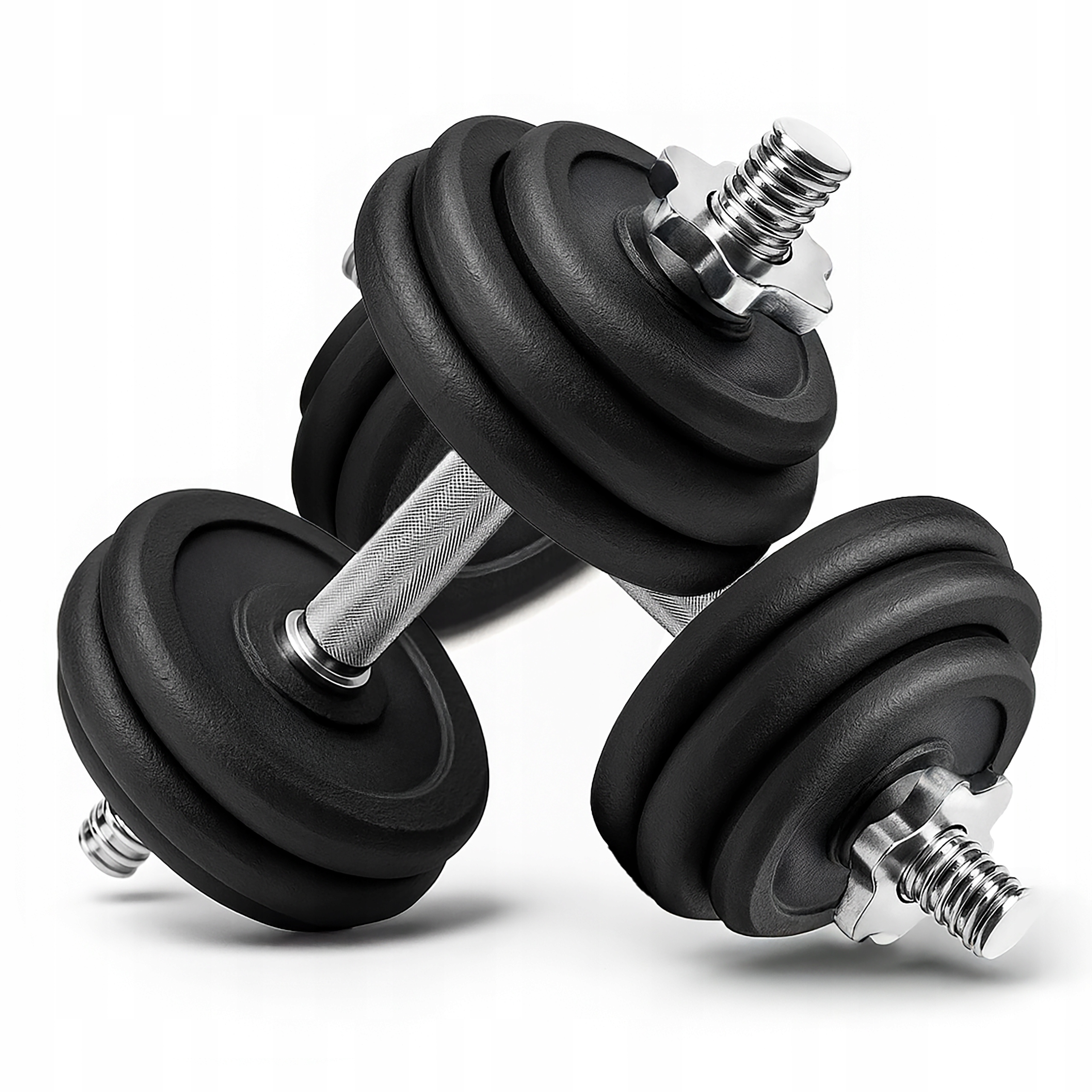 Hantle Żeliwne 2x15kg gryfy 28mm talerze obciążenie regulowane zestaw 30kg