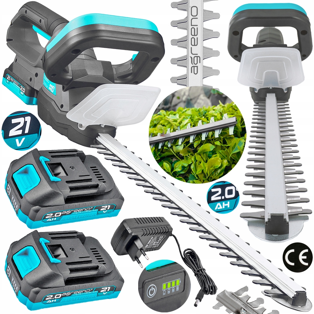 Akumulátorové Nůžky Na Živý Plot Keřů Čepel 50CM 15MM 2x Aku AG460