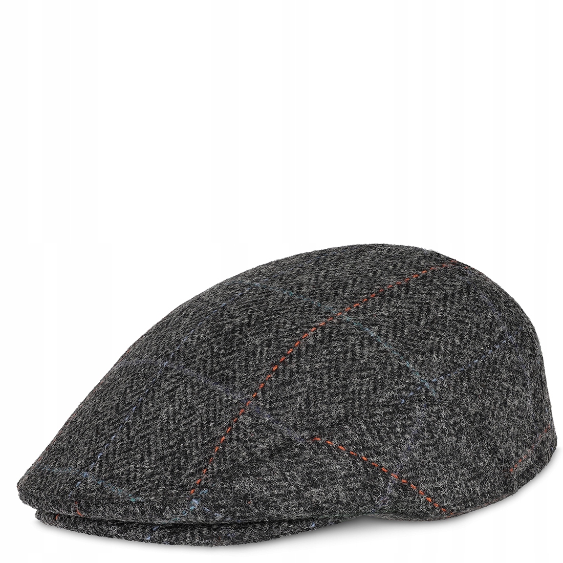 Šedá pánská čepice s kostkovaným vzorem a vlnou Pako Lorente vel