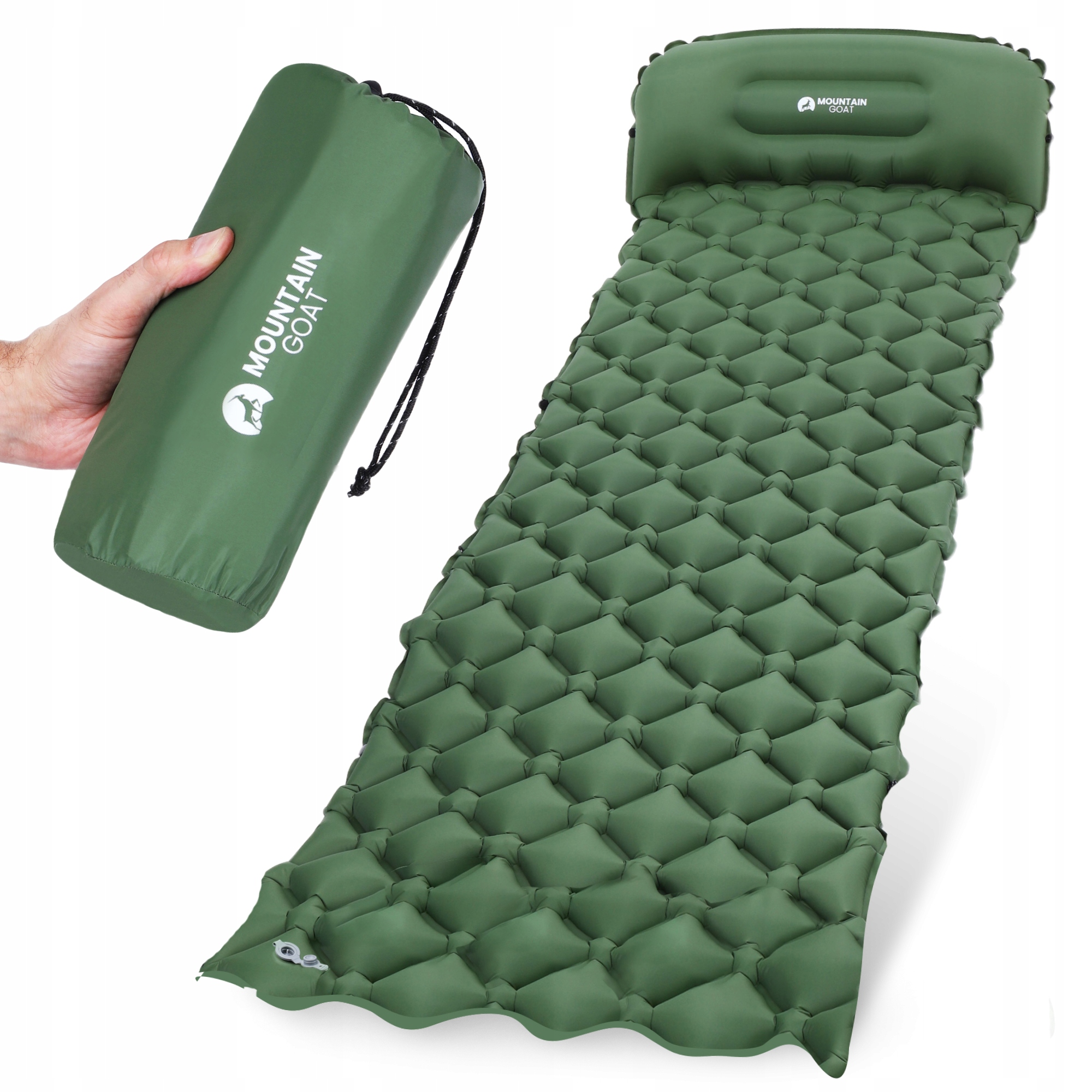 Materac Turystyczny Jednoosobowy Dmuchany Trekkingowy Mountain Goat 190CM