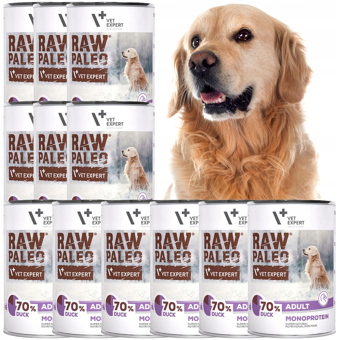 Zestaw Mokra karma dla psów dorosłych kaczka Raw Paleo 12 x 400g