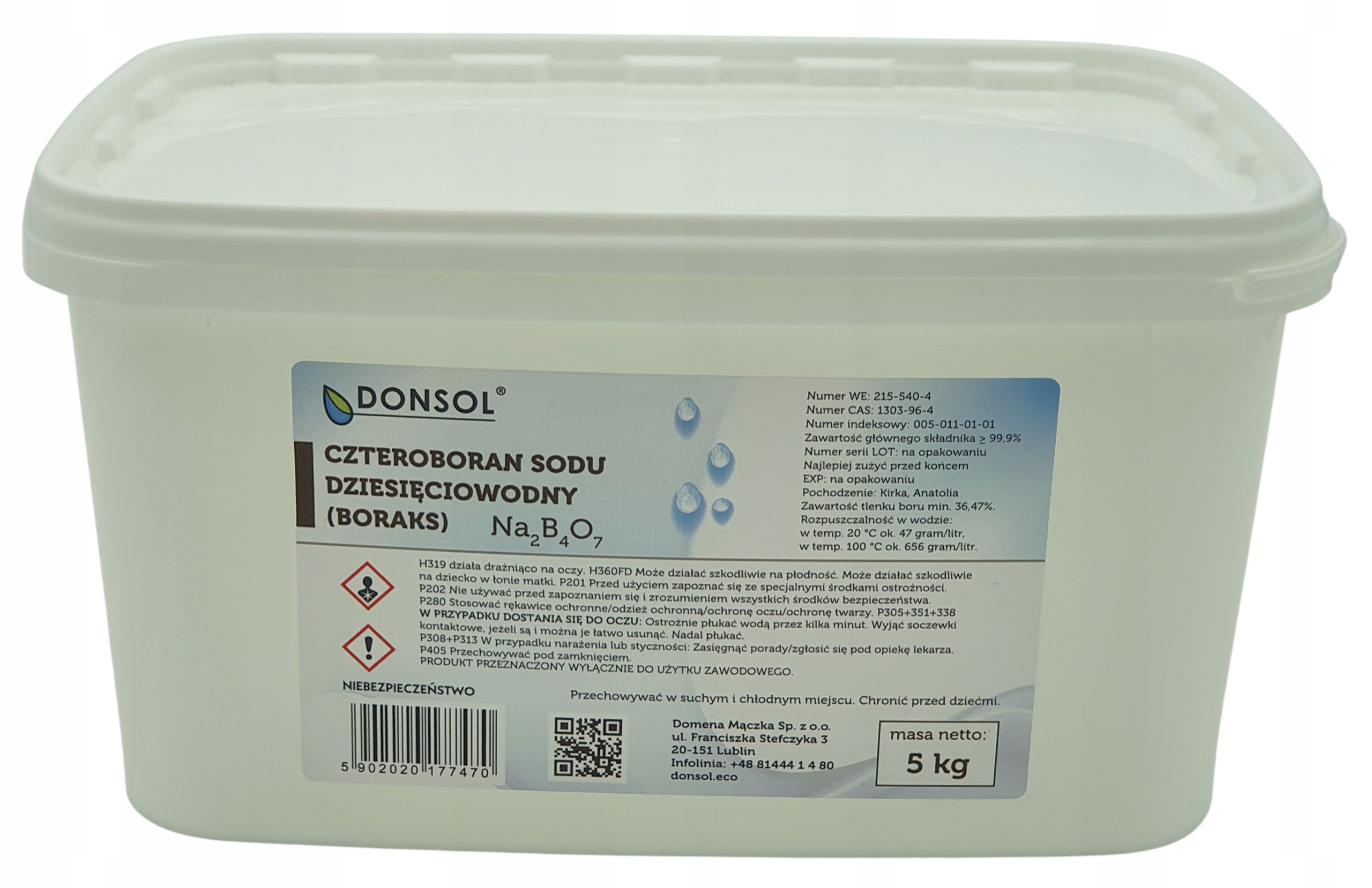 

Boraks 5 kg Czteroboran sodu Czysty 100% borax eco
