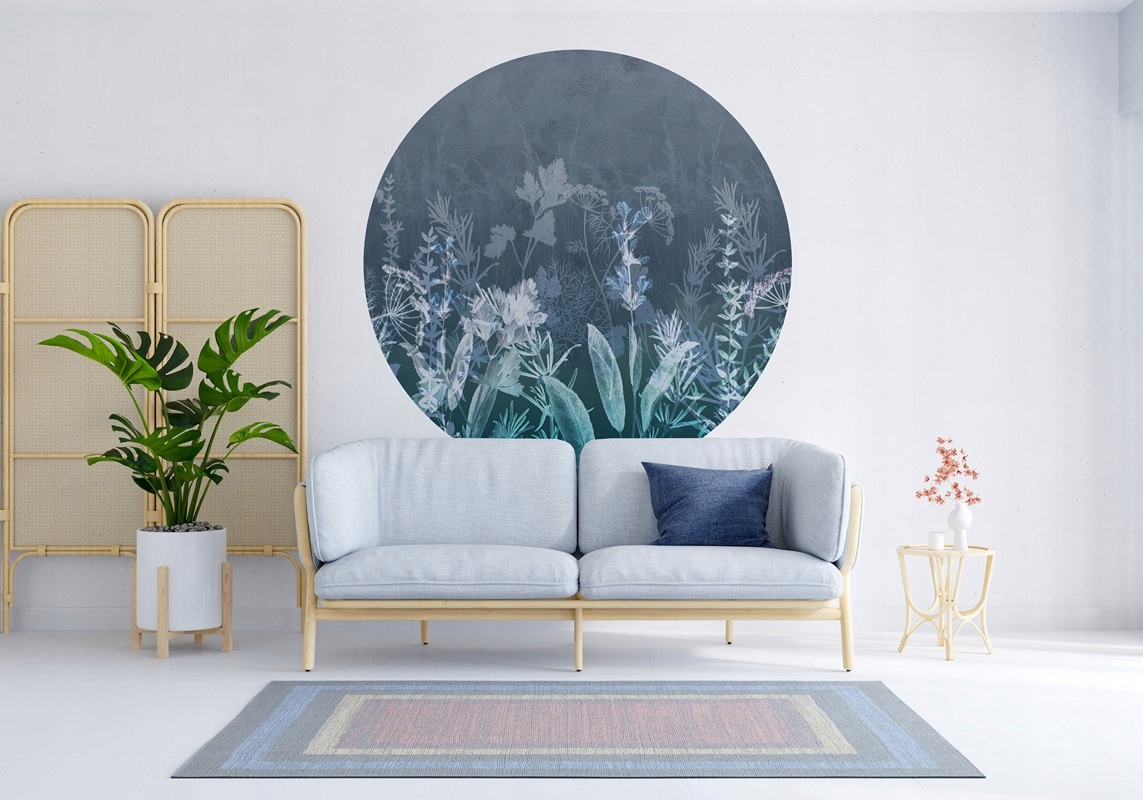 Fototapeta v kruhu Louka v Blukitě 120 cm