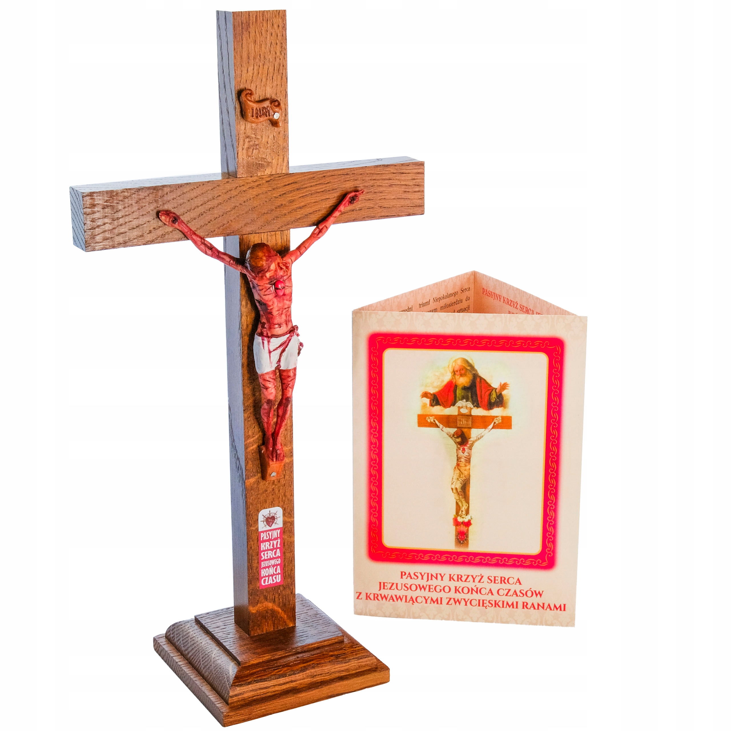 33 cm stojící Pasivní kříž Srdce Ježíšova Konce času stojící 33 cm
