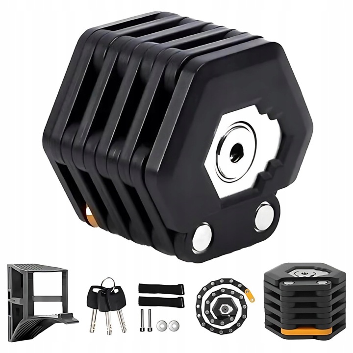 Zapięcie Rowerowe Składane Blokada Zabezpieczenie Na Klucz Utwardzana Stal