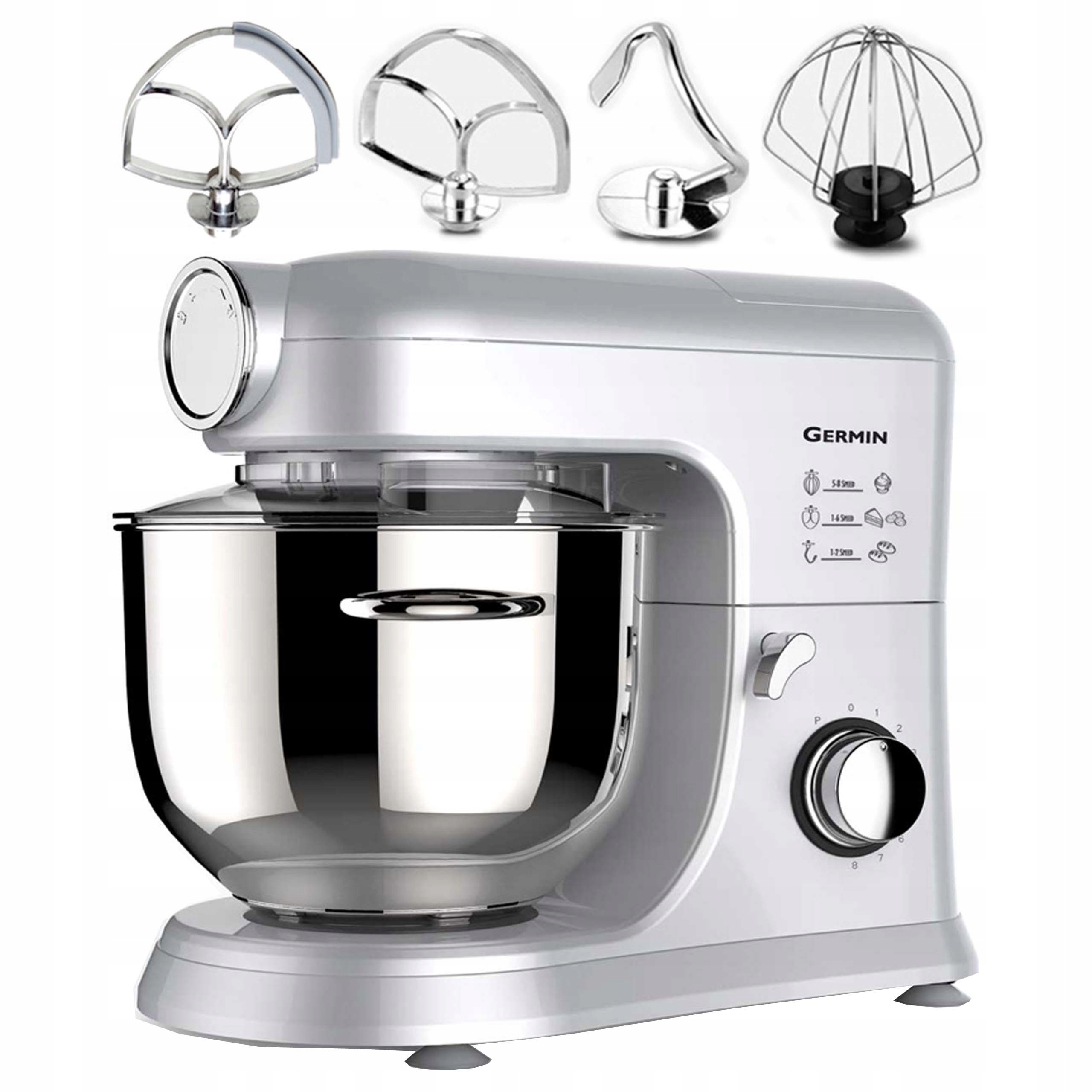 Robot kuchenny mikser planetarny Berlinger| Mocny 1500W 5,5L 4 mieszadła