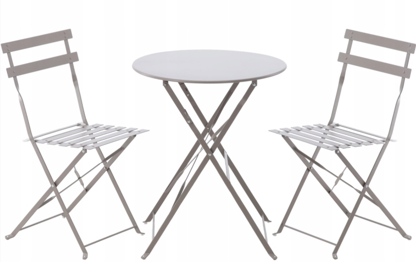 Sada záhradného nábytku kovová GardenLine šedá, 3 kusy