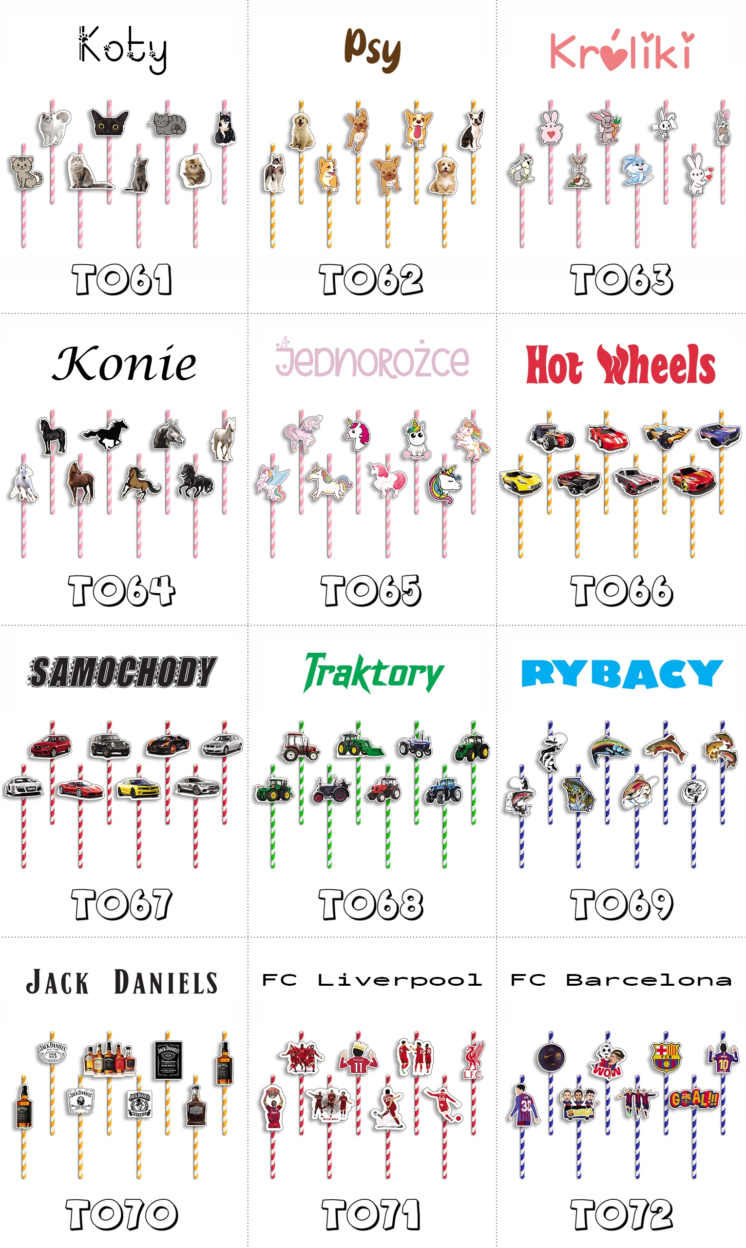 SŁOMKI URODZINOWE z POSTACIAMI - PSI PATROL CHASE SKYE BAJKI - 8 szt. Waga produktu z opakowaniem jednostkowym 0.2 kg