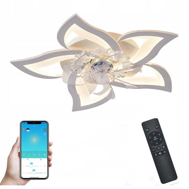Stropní ventilátor Stropní Svítidlo s větrníkem Květinový Led Dálkový Ovladač