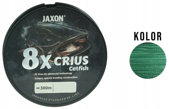 Jaxon plecionka Crius x8 Catfish Green 0,37mm 50kg 300m
