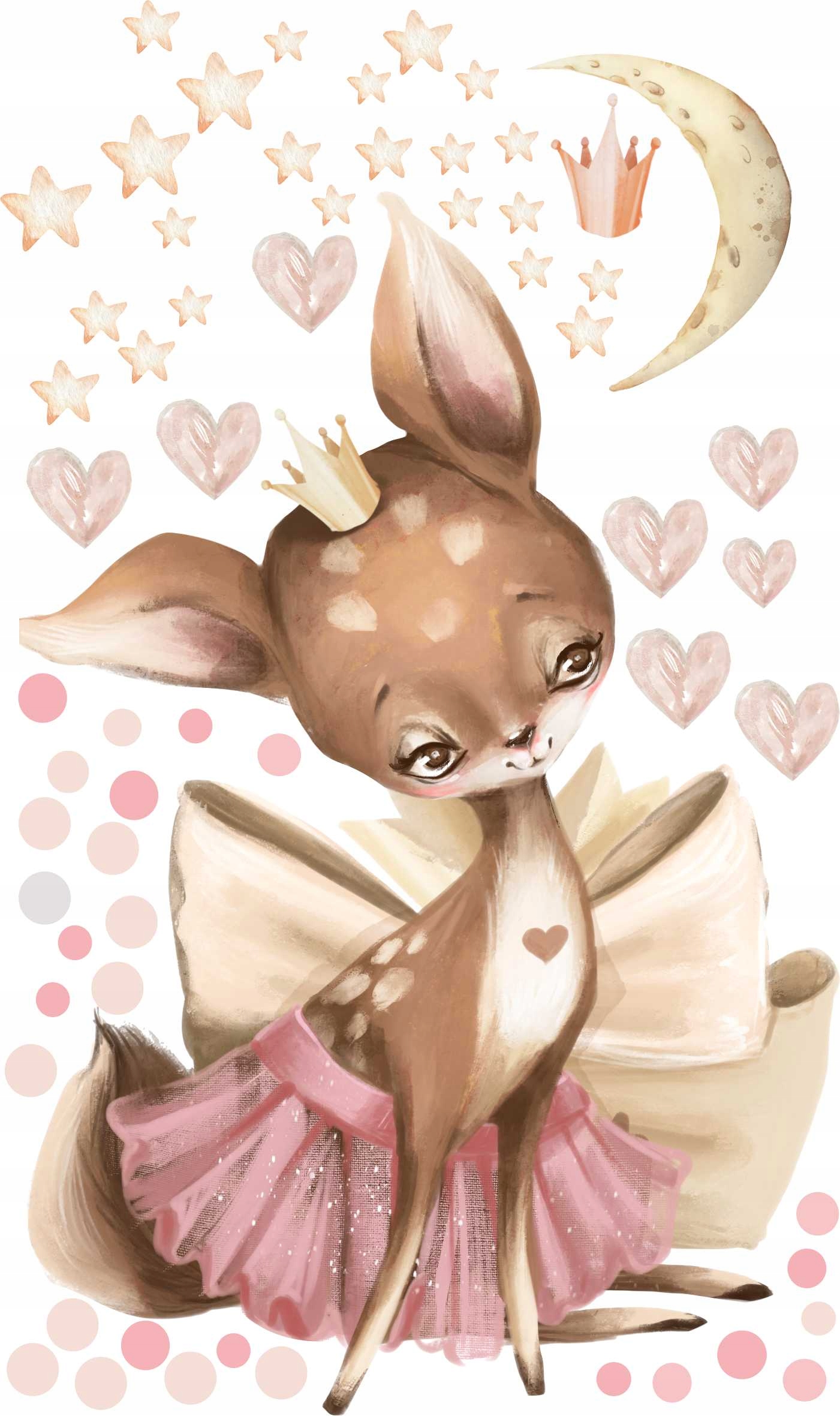 

Naklejka na ścianę Sarenka gwiazdki kropki balet