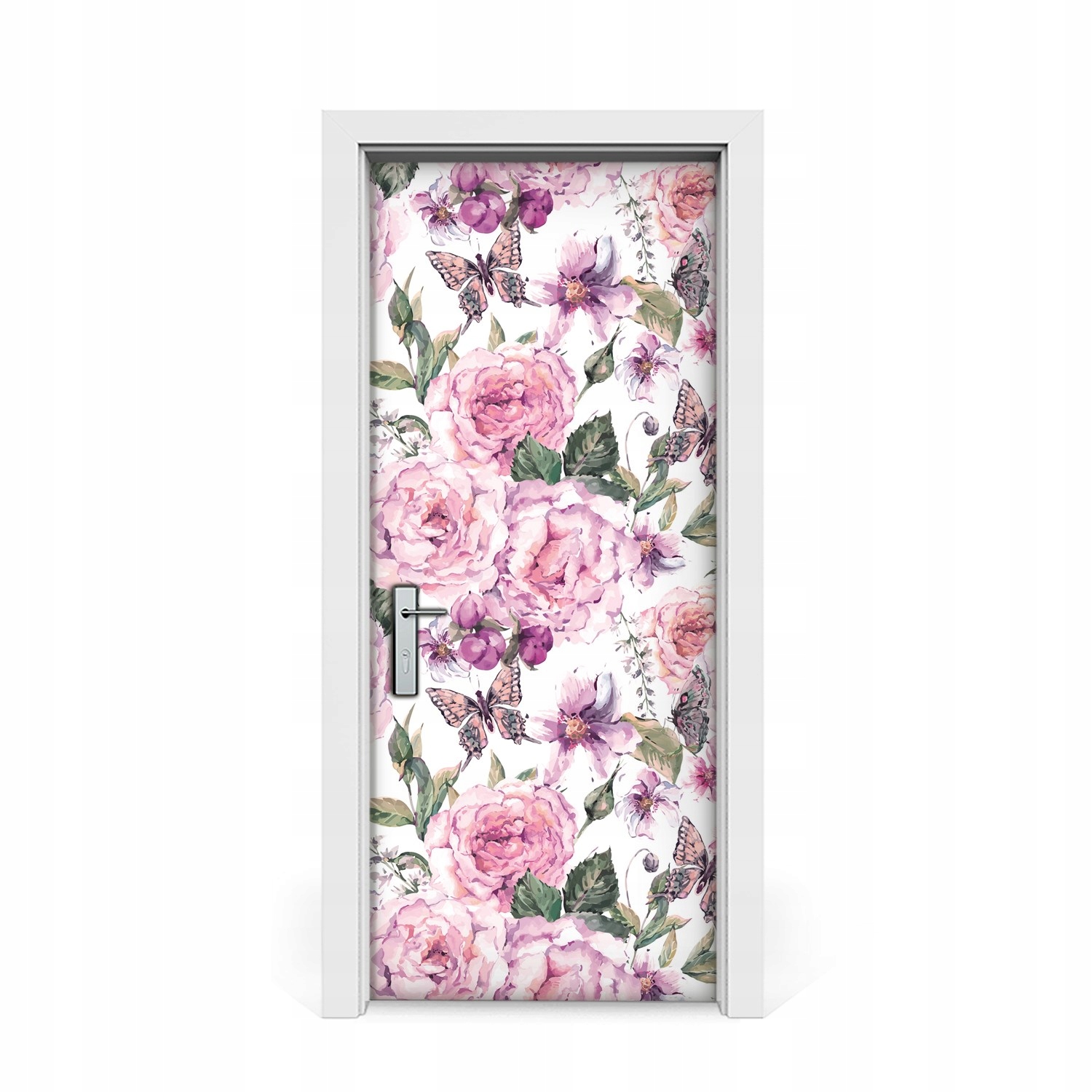 

Naklejka na drzwi Obraz róże i motyle 85x205