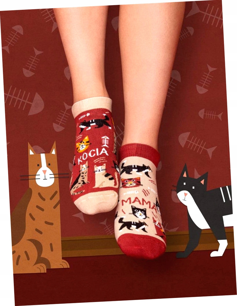 Ponožky členkové ponožky Mačacia mama 39-42