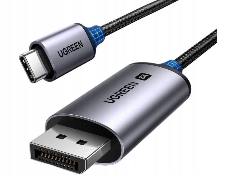 Ugreen CM556 Kabel USB-C - DisplayPort 8K 60Hz, HDR HDCP eARC 1m szary