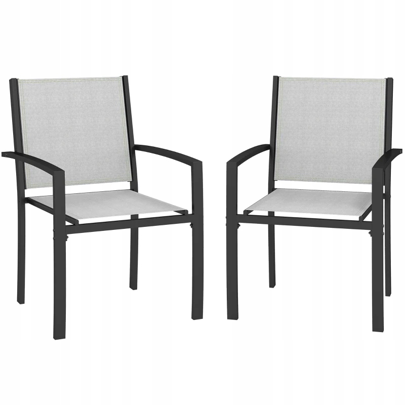 Sada 2 skladacích záhradných stoličiek sivá Outsunny