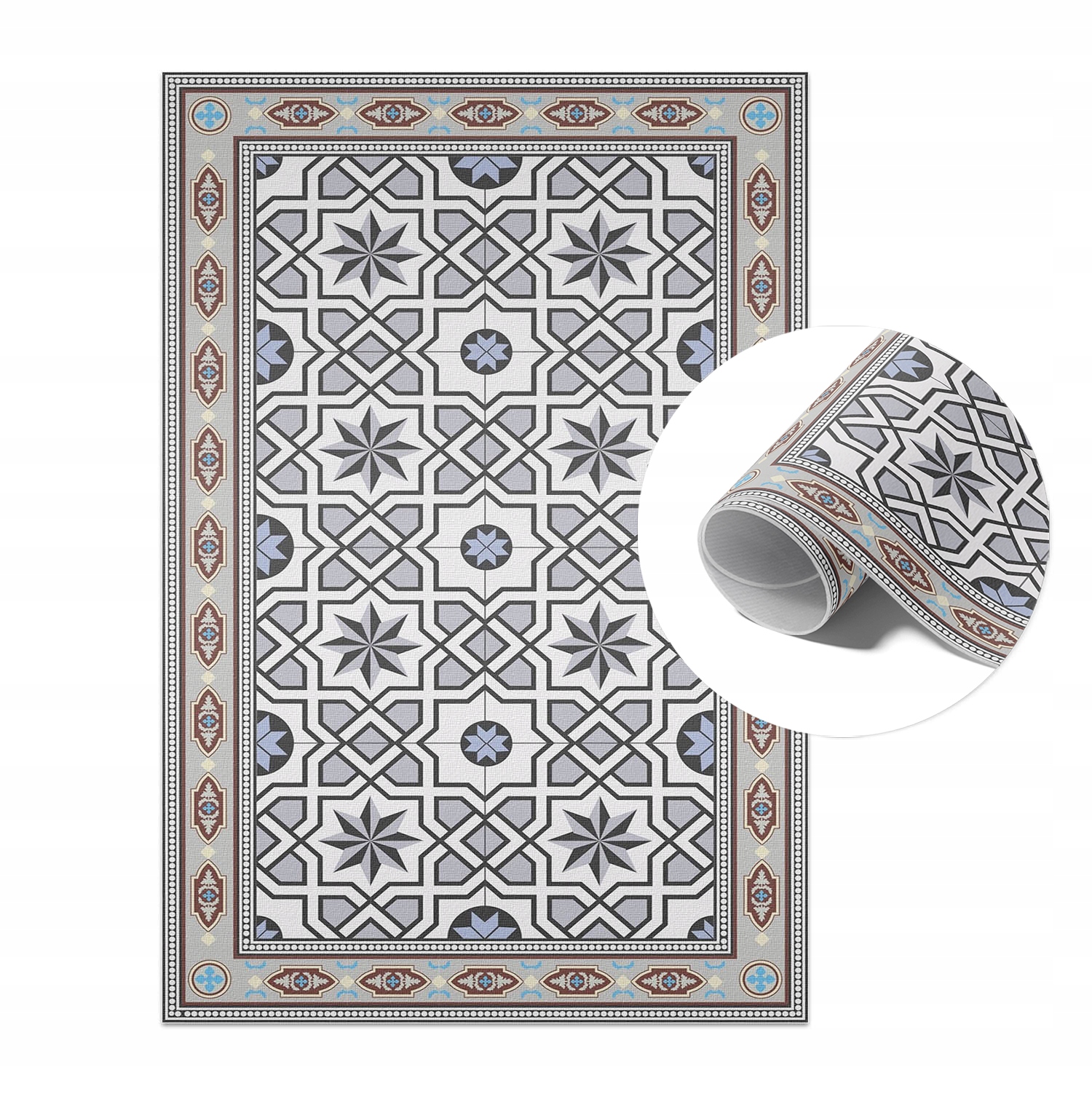Tarasowy Dywan Winylowy Pcv Outdoor Balkon Geometryczne gwiazdy 150x225