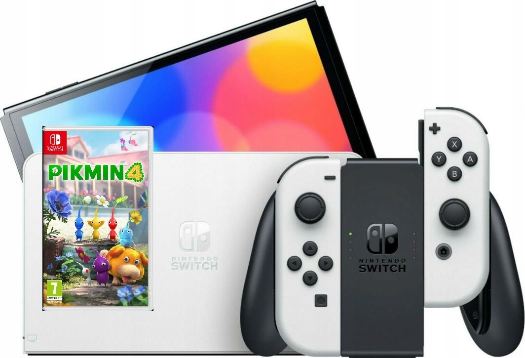 Konsola Nintendo Switch Oled biała Gra PIKMIN4