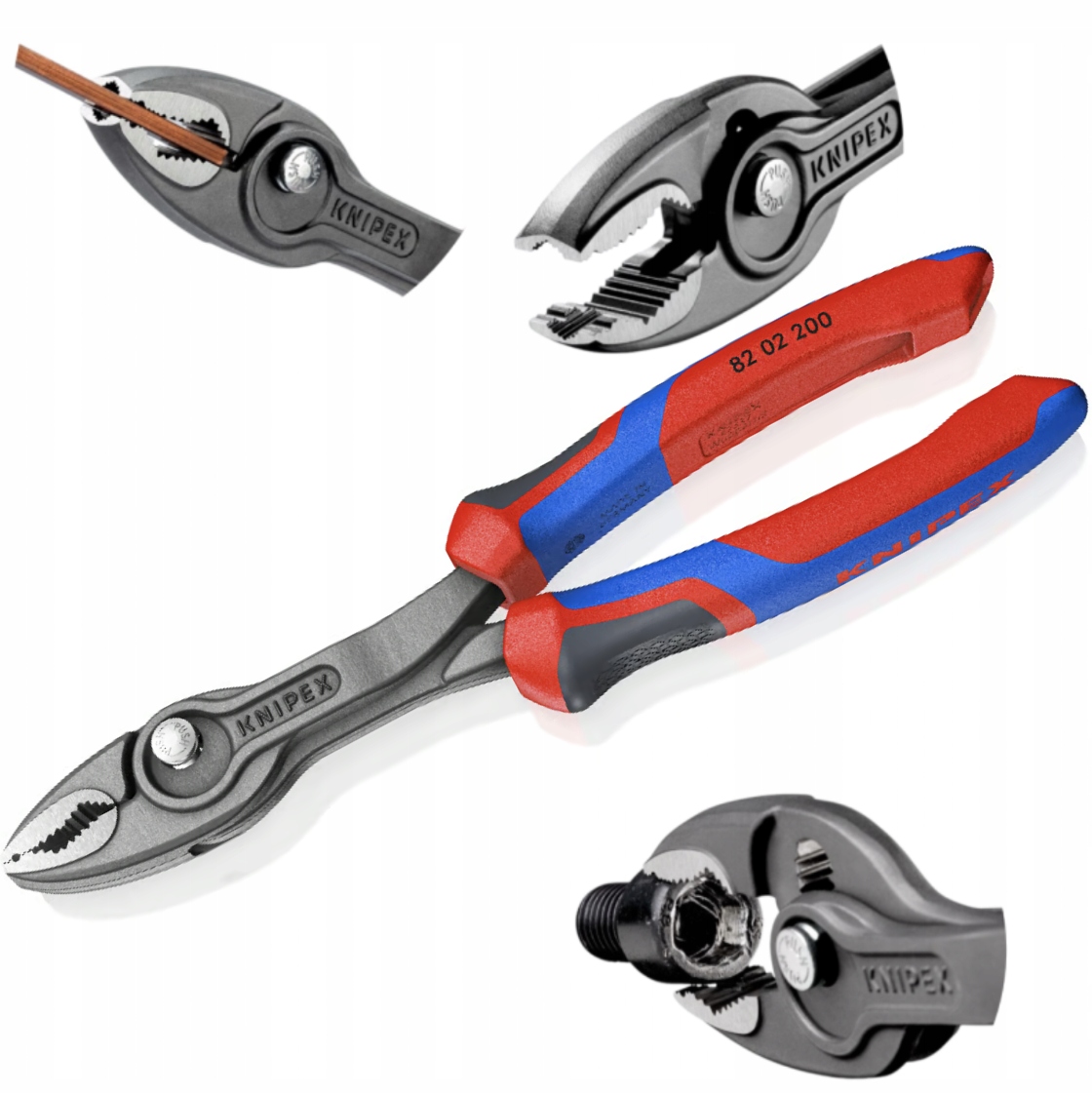 Knipex 82 02 200 szczypce zaciskowe przednie TwinGrip Nowy model Knipextend