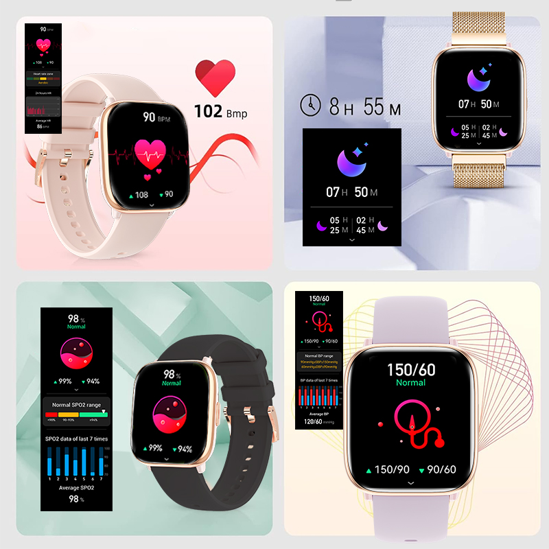 SMARTWATCH ZEGAREK DAMSKI POLSKIE MENU ROZMOWY SPORT AMOLED 4 PASKI Szerokość koperty 36 mm