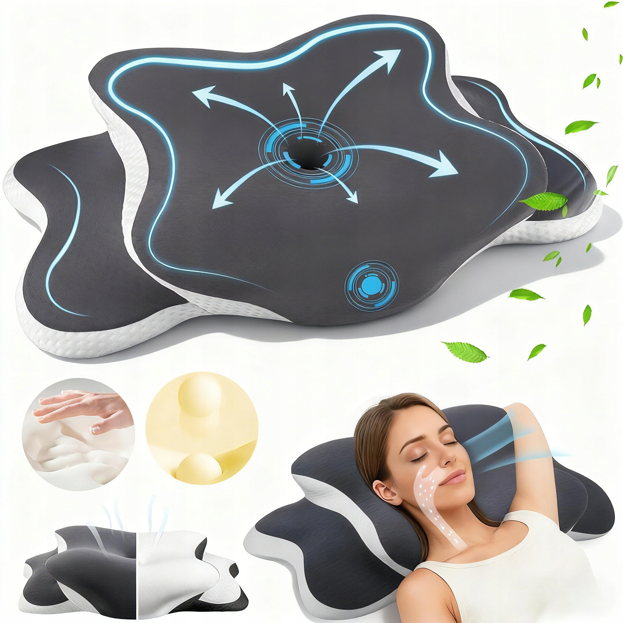 Poduszka Z Pianki Memory Ergonomiczna 65X40X10CM Regulowana Na Plecy Szyję