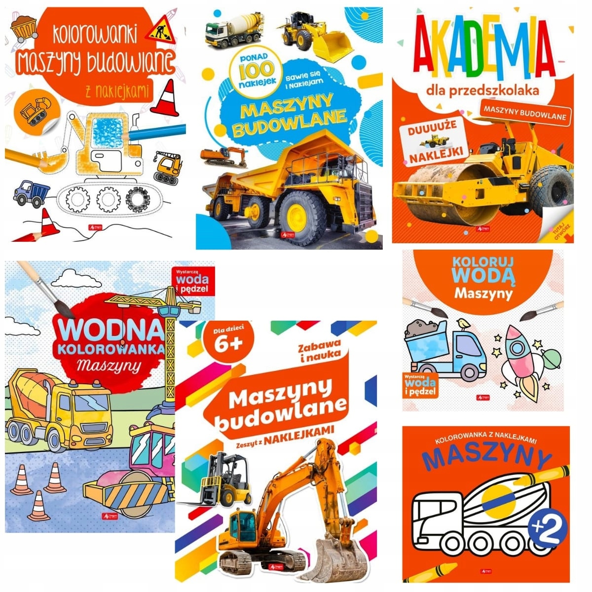 

Zestaw Naklejki Kolorowanki Pakiet 7w1 Maszyny