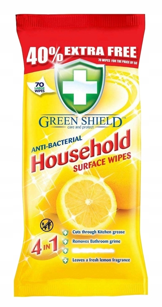 

Green Shield Chusteczki antybakteryjne 70 sztuki