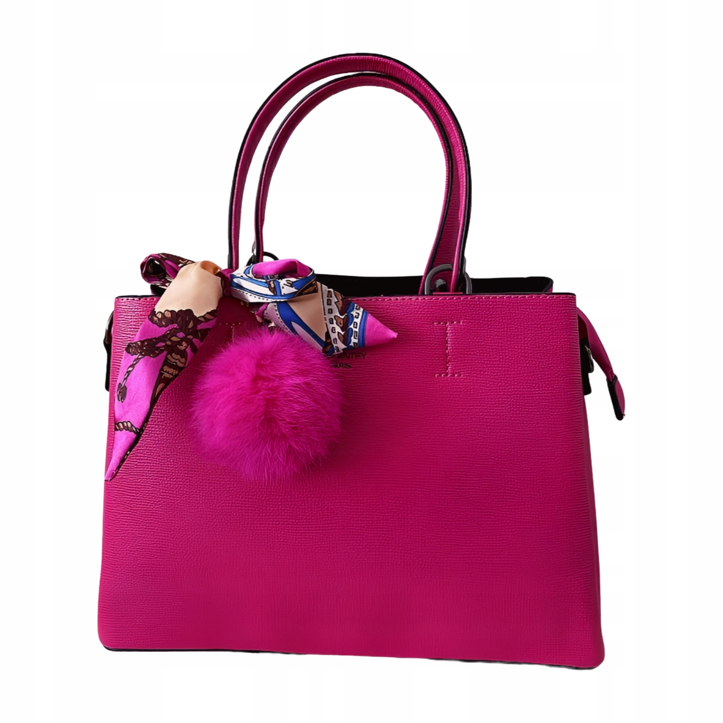 Gallantry kabelka shopperka fuchsiová s přívěskem
