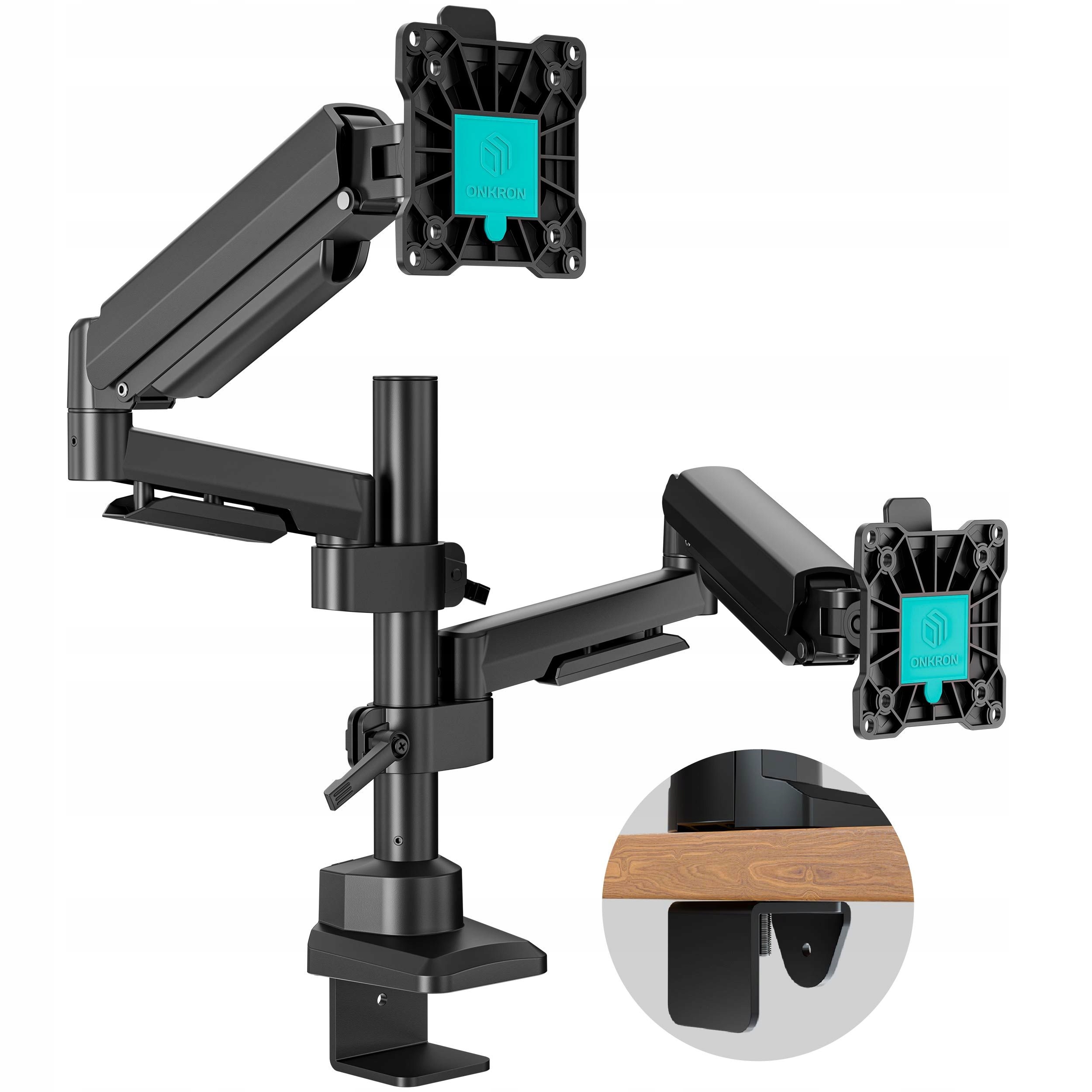 Držiak na 2 stolové monitory plynový kĺbový 17-42" 15 kg Onkron G140-B