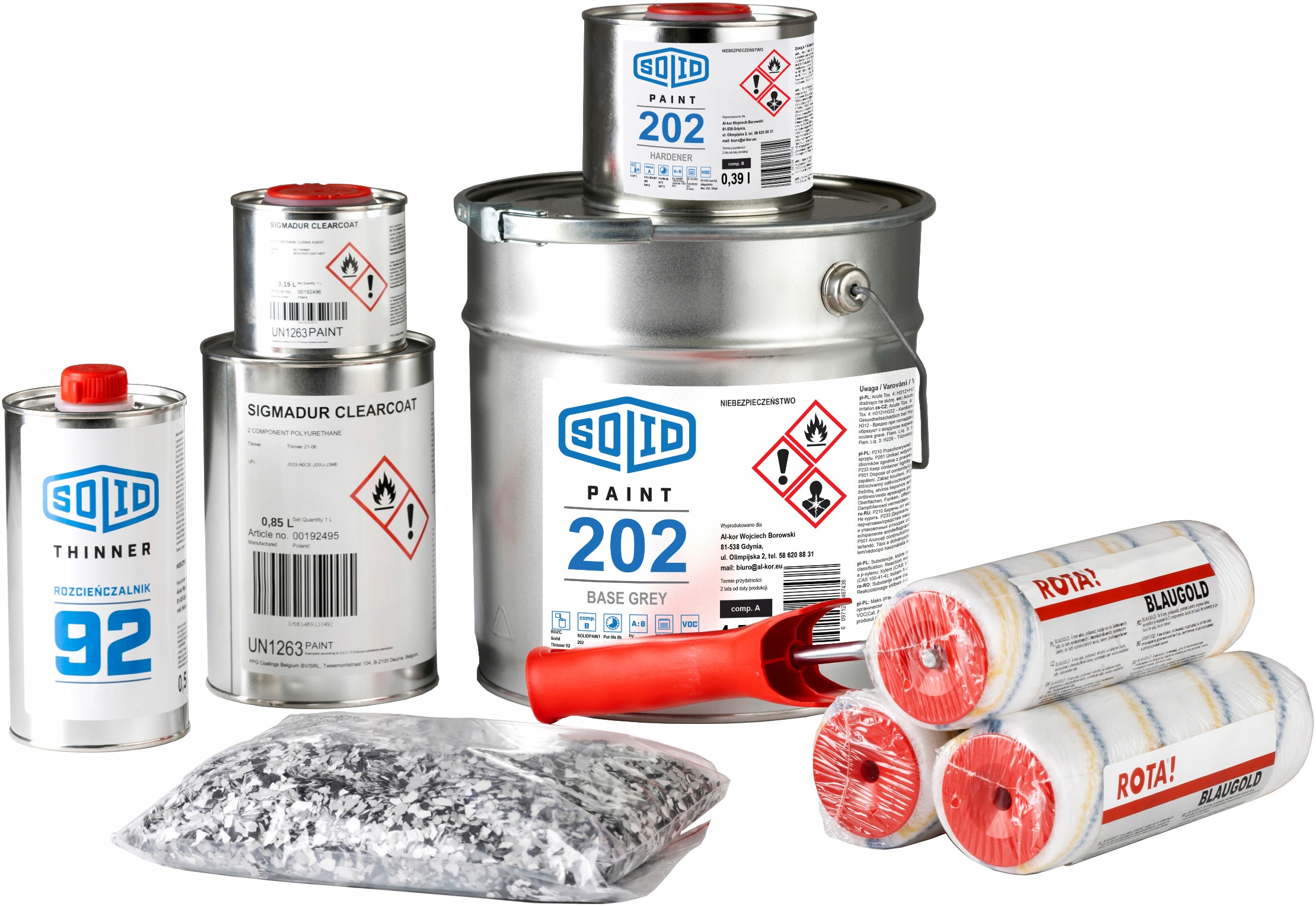 Epoxidová Živica farba na betón Sada 10 m2 Šedá