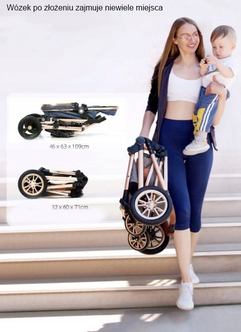 MODNY FUNKCJONALNY PRAKTYCZNY WÓZEK DZIECIĘCY 3w1 Marka inny