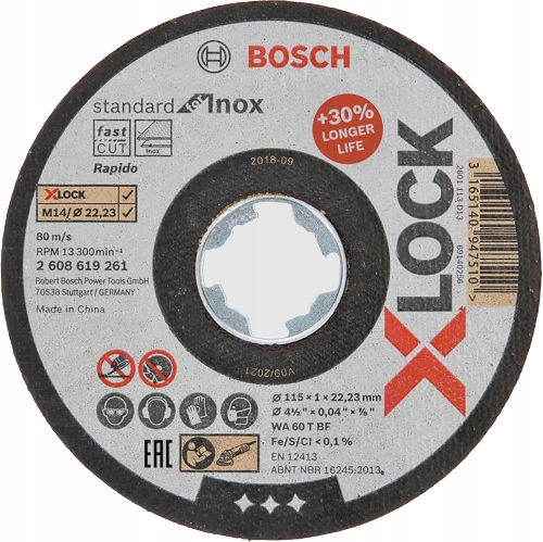 

Bosch Tarcza tnąca 115 x 1,0 mm Inox X-lock
