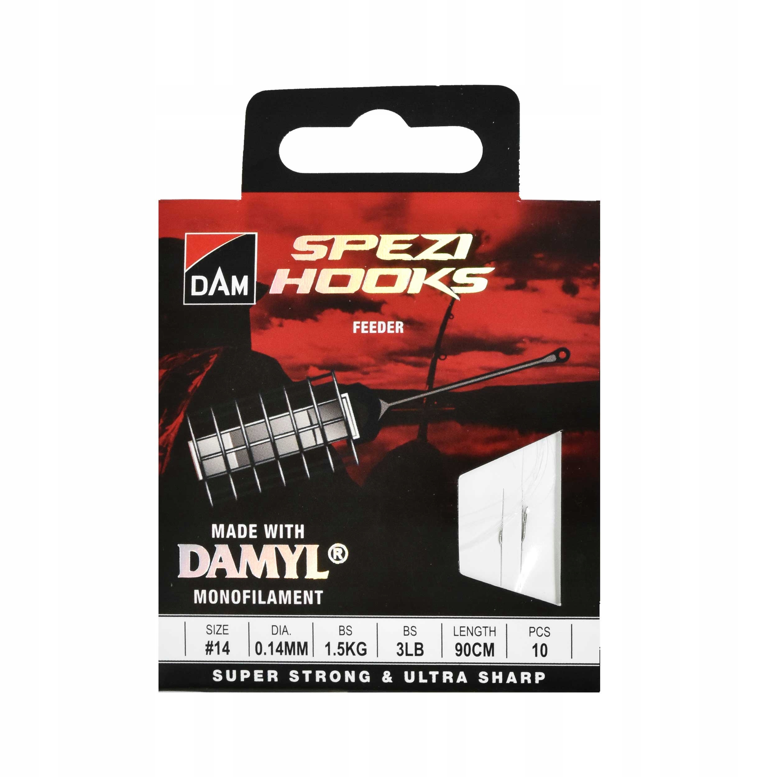 

Hak Z Przyponem Dam Spezi Feeder #14 1,5kg op.10sz