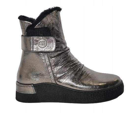 Dámské kotníkové boty typu sněhule Manitu 990153-92 r40 stříbrné