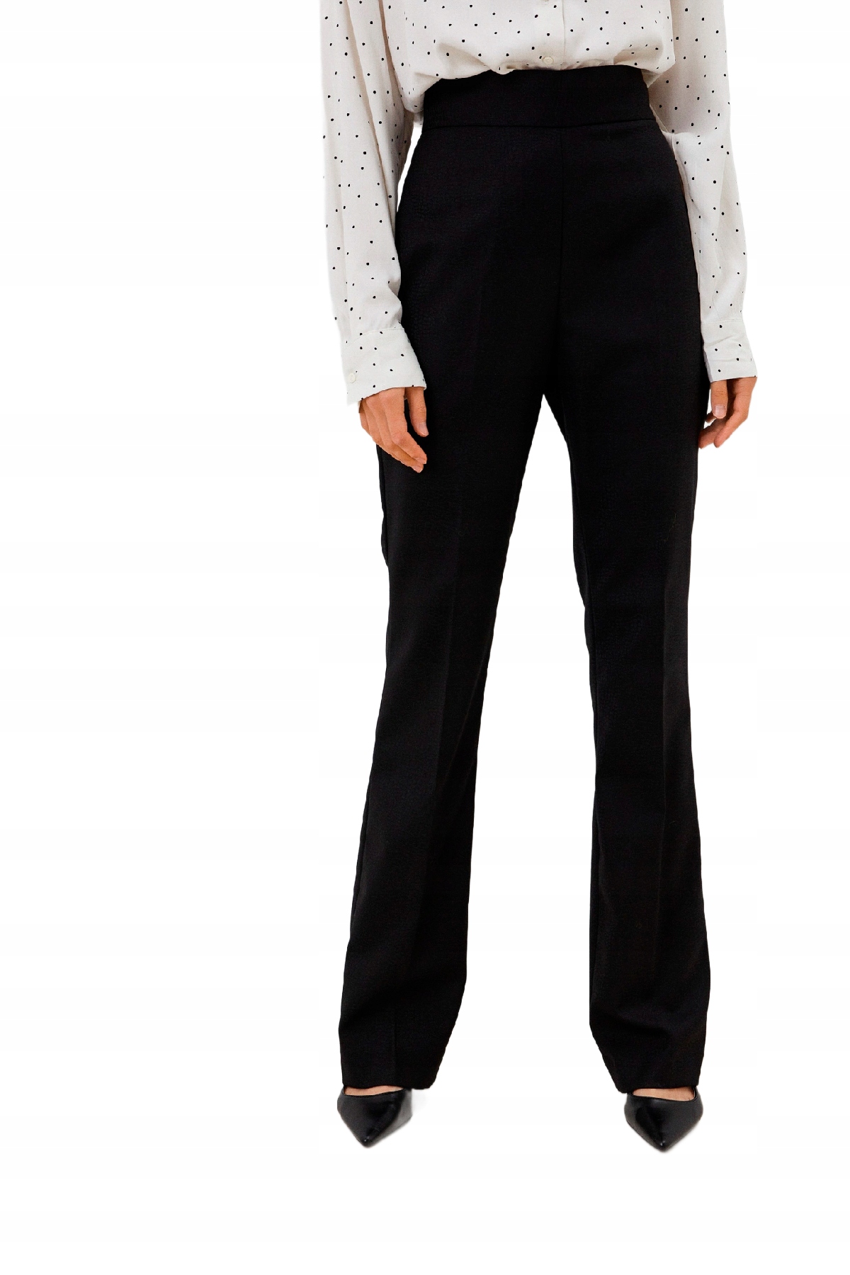 Marciano Guess Elegantní Černé Kalhoty Vzor Kůže Vlna 48 Gga