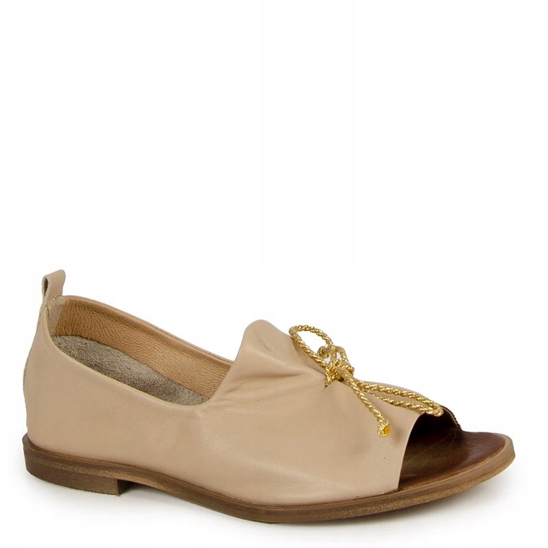 Nicole 2660 Béžové Kožené Sandály 39