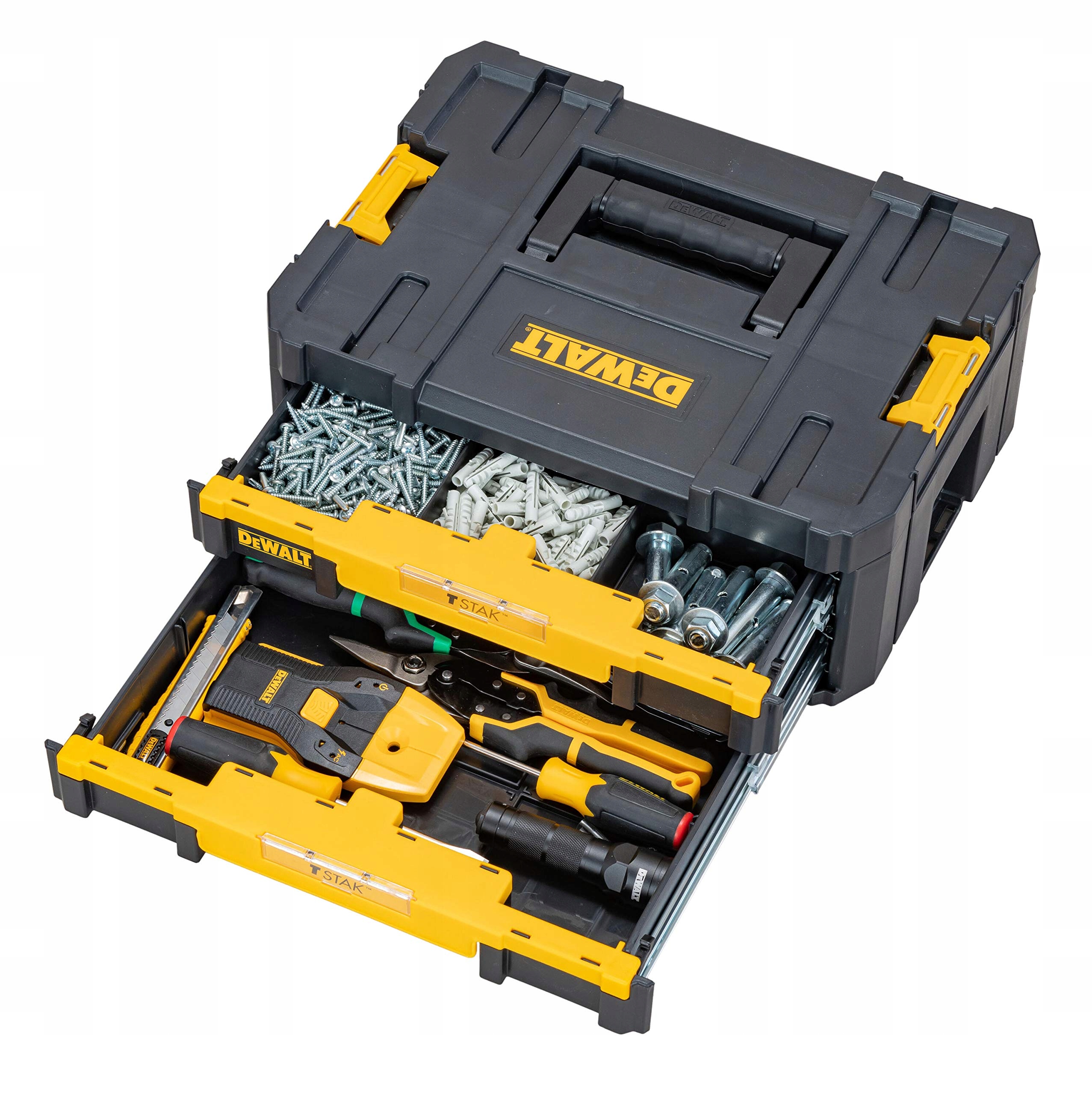 DEWALT T STAK Skrzynka Narzędziowa IV 2 Szuflady 19L 30kg Kombinowalna — miniatura 9