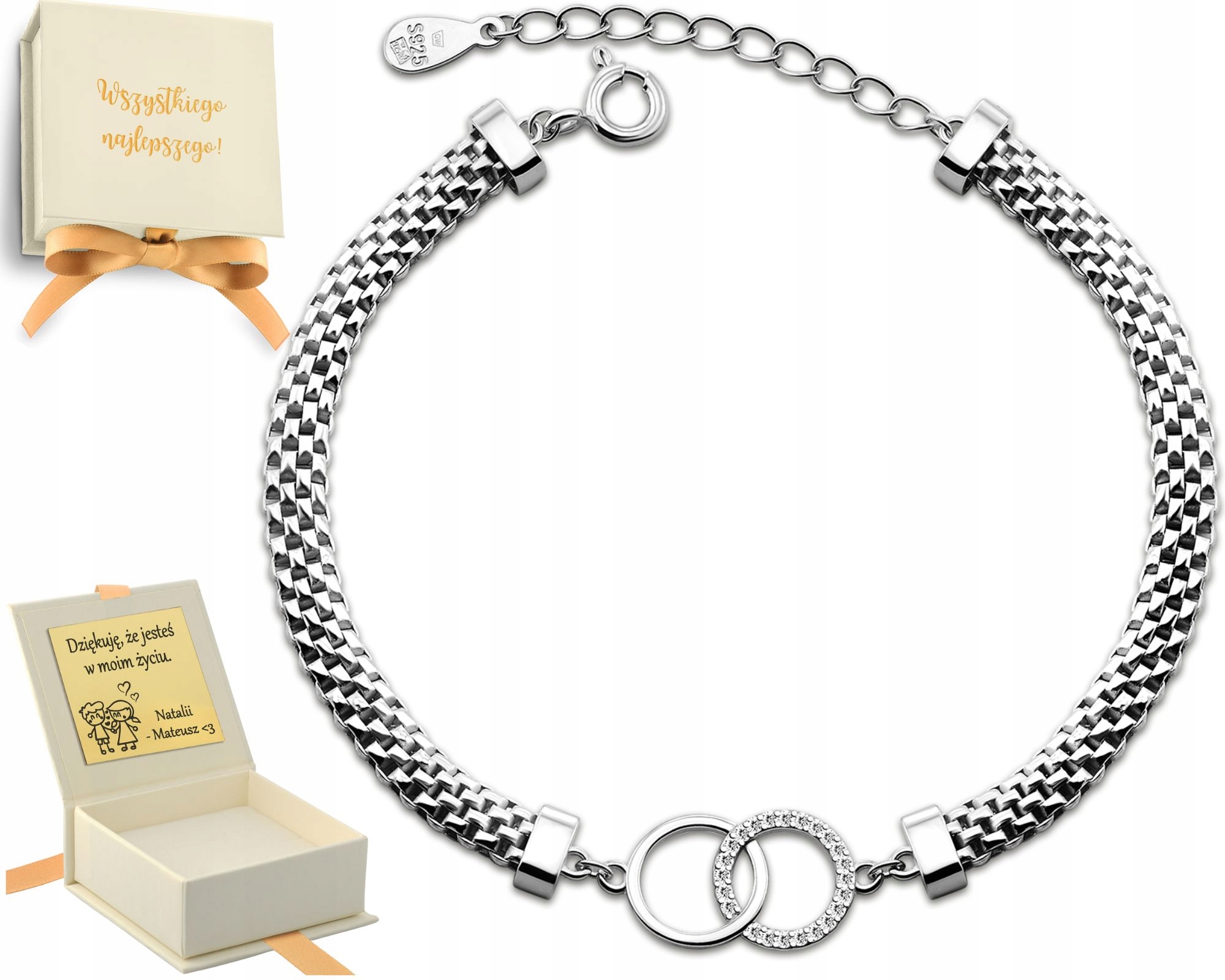 Dámský Stříbrný Náramek 925 Gravírování