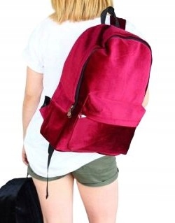 

Elegancki Kobiecy Plecak aksamitny Velvet Bordo