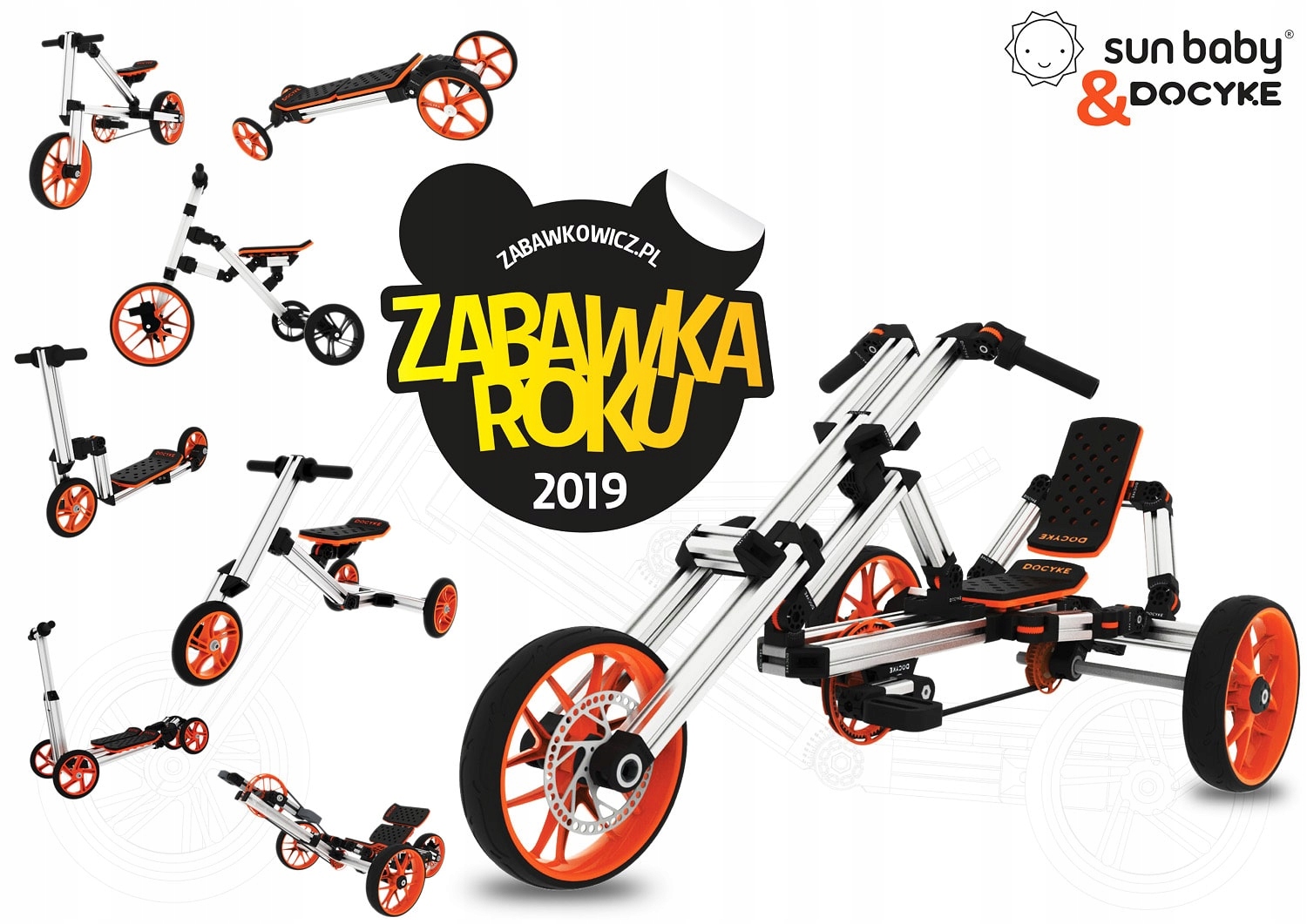 

Zestaw konstrukcyjny Docyke Maxi 26w1 rower gokart