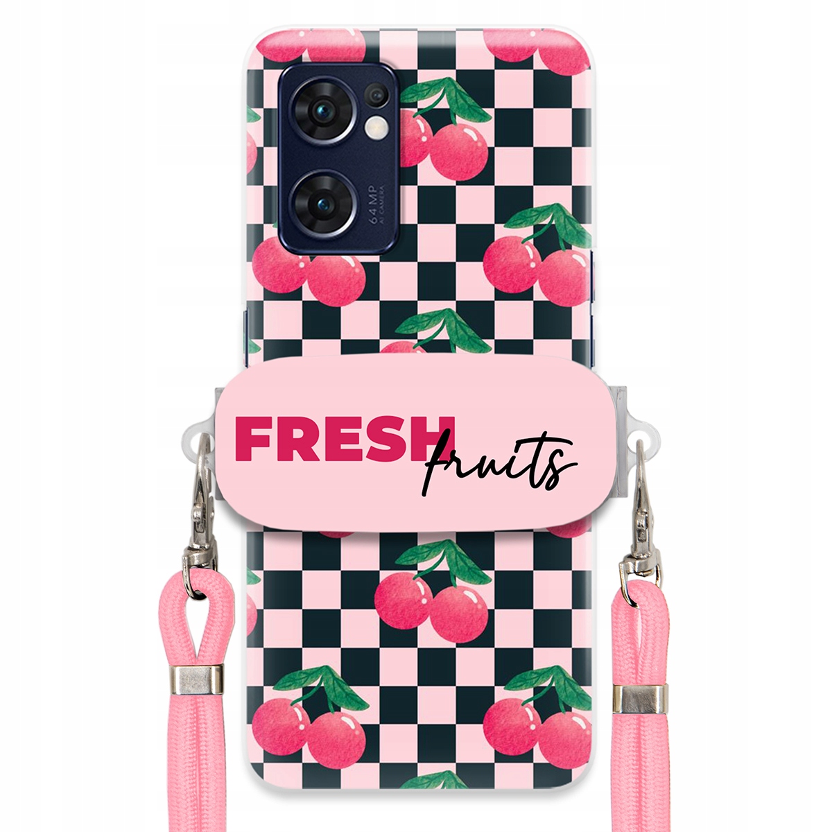 Puzdro pre Oppo Reno 7 4G Crossbody vodítko držiak šachovnice Fresh Fruits