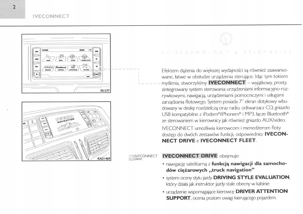 IVECO IVECOCONNECT Nawigacja Instrukcja Obsługi Marka Inna