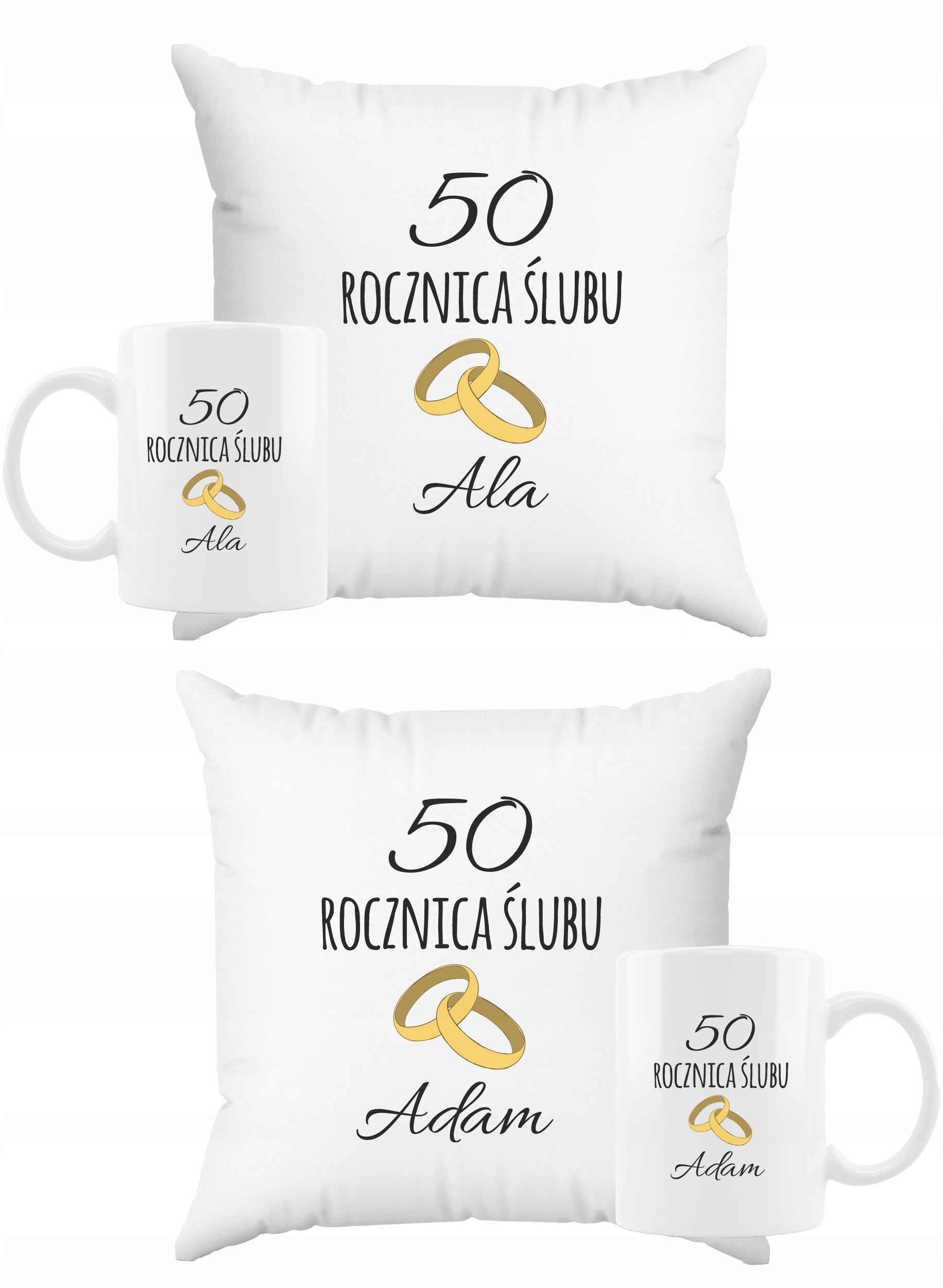 

Kubek Poduszka 10 50 25 40 Rocznica Ślubu