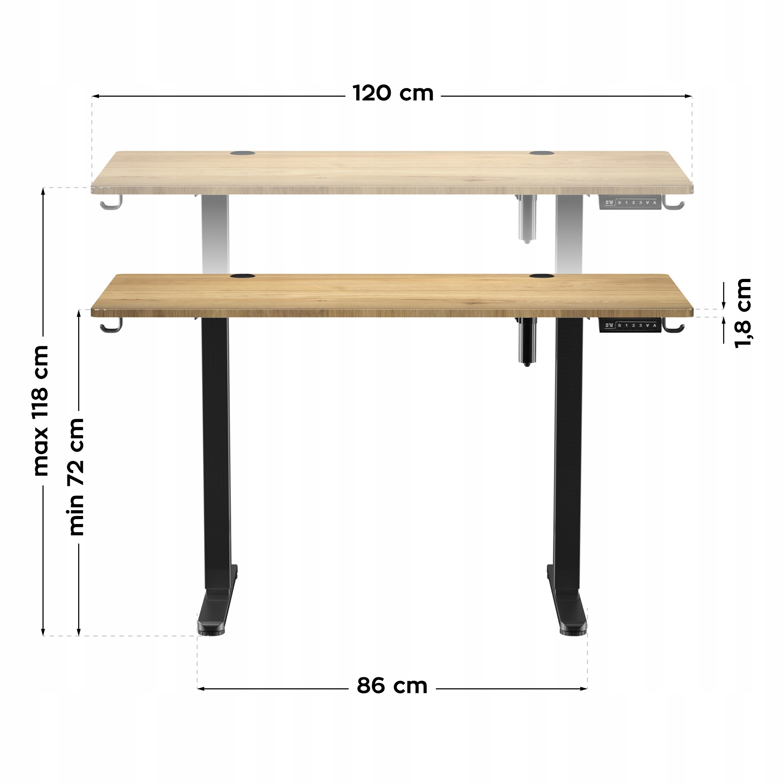 Biurko Elektryczne Z REGULACJĄ WYSOKOŚCI Mark Adler Leader 7.0 PANEL LED Marka Markadler