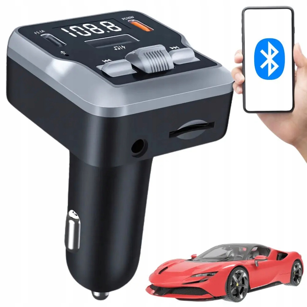 Extralink Transmiter Fm Bluetooth Ładowarka 2X Usb Karta Sd Extralink