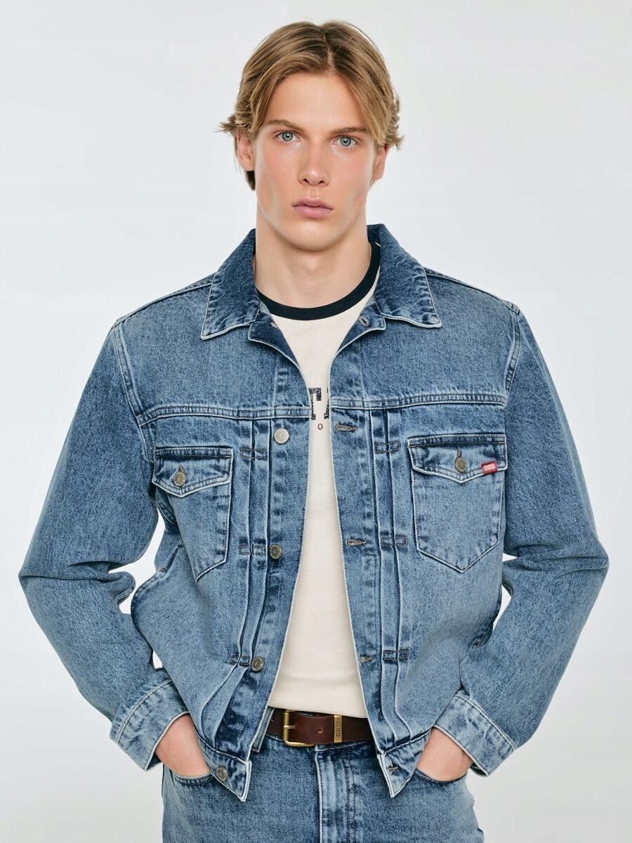 Big Star Pánská džínová bunda modrá Justin 385 L